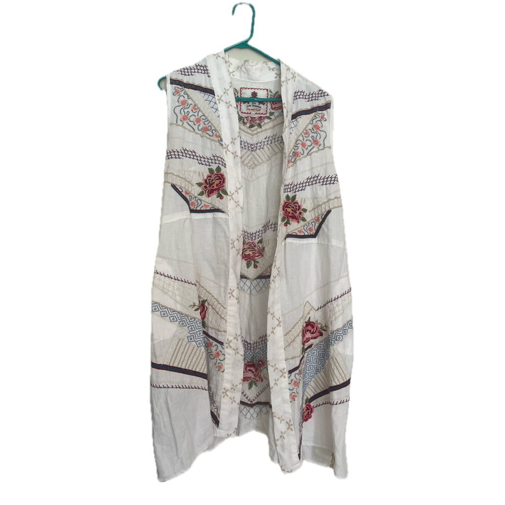 Johnny Was Sabine Novelle Vest Embroidered Boho Patchwork